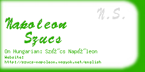 napoleon szucs business card